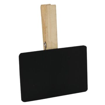 Olympia mini krijtbord met houten knijper (6 stuks), 7,5cm(h) x 8cm(b) x 2,6cm