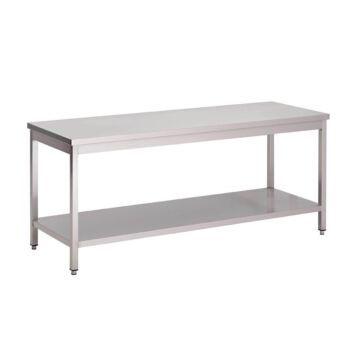Gastro M RVS werktafel met onderblad 85x140x70cm, 85(h) x 140(b) x 70(d)cm