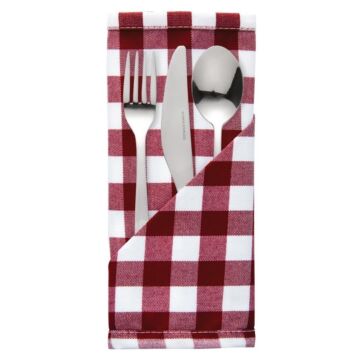 Mitre Comfort Gingham servet rood-wit 41x41cm, 41cm(b) x 41cm