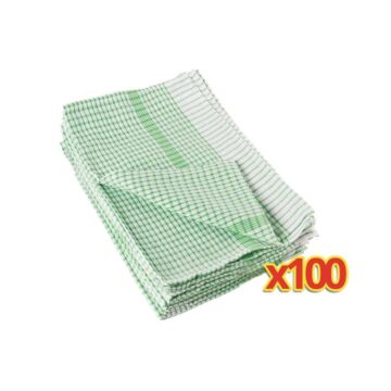 Aanbieding x100 Wonderdry theedoeken groen, 76,3(b) x 50,8(d)cm