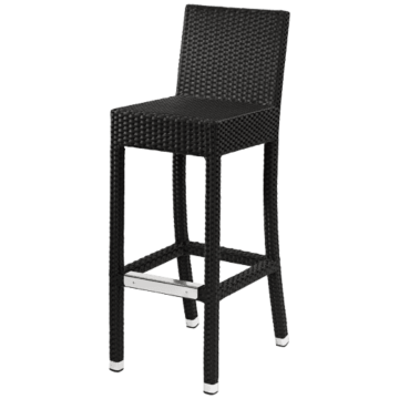 Horeca barkruk rotan Valencia, met rugleuning. Vanaf 8 stuks