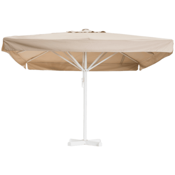 Horeca parasol, met volant, vierkant, beige, 3,5 meter