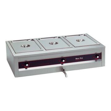 Bain Marie Maxpro, GN 3x1/1-20cm, H26,5 x B61 x L105, 230V / 3000W