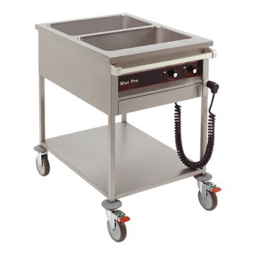 Bain Marie wagen Maxpro, rvs, 2X1/1GN, H90 x B85 x L60, 230V / 2100W