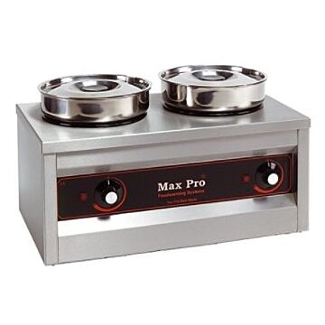 Bain Marie Chocolade-warmer Maxpro, 2 potten 40°C, H29 x B26 x L50, 230V / 330W