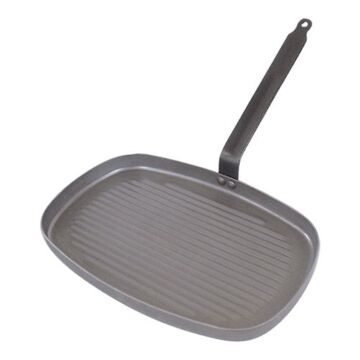 Grillpan met steel, 38X26cm, De Buyer