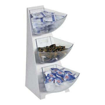 Dispenser Rack 3-Etages Rvs, HVS-Select