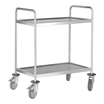 Serveerwagen Rvs 2-laags(2x 80x50 cm), HVS-Select