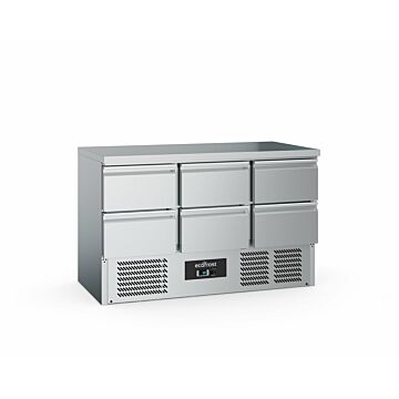 Ecofrost Koelwerkbank 6 Laden, 368L ,137Bx85Hx70D, 240W/230V