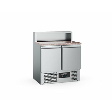 Ecofrost Pizzawerkbank 2 Deurs 5X1/6Gn Bak, 240L ,90Bx108Hx70D, 170W/230V