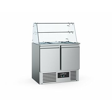 Ecofrost Saladette Glasopstand 2 Drs, 240L ,90Bx850/131Hx70D, 170W/230V