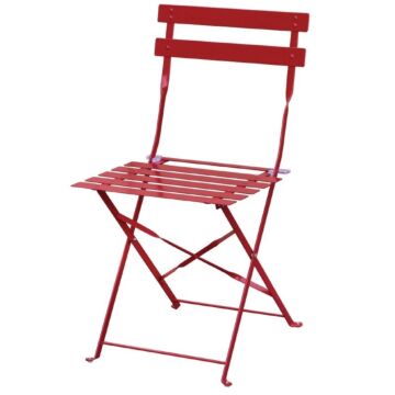 Inklapbare stalen stoelen Bolero, weerbestendig, rood, 2 stuks