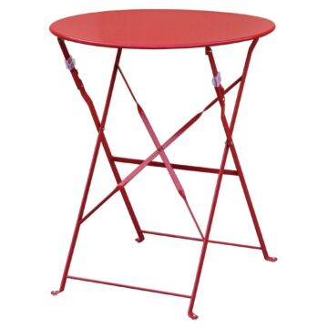 Inklapbare stalen tafel Bolero, weerbestendig, rood, 71(h)x59,5cm