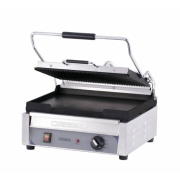 Contactgrill Casselin, enkel, geribbeld/glad,   43(b)x27(h)x58(d), 230V/2400W