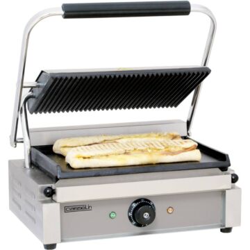 Contactgrill Casselin, enkel, geribbeld/glad,   41(b)x20(h)x37(d), 230V/2200W