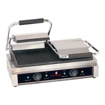 Contactgrill CaterChef duetto compact, geribbeld/geribbeld, H21 x D40 x B57, 230V / 3600W