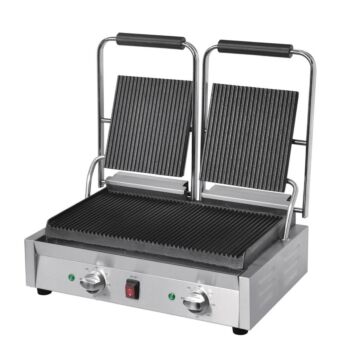 Buffalo Bistro dubbele contactgrill groef/groef, 55(b)x39,5x(d)21(h)cm, 230V/2900W