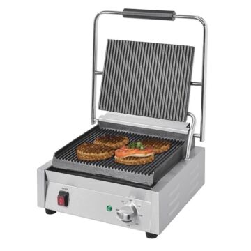 Buffalo Bistro enkele contactgrill groot groef/groef, 38(b)x39,5x(d)21(h)cm, 230V/2200W