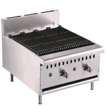 Grillplaat Combisteel, gas, vetopvang, PO, tafelmodel, 62(b)x59(h)x80(d), 18kW