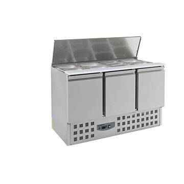 Saladette Combisteel, 3 deuren, 3x1/1GN, 137(b)x87(h)x70(d), 230V/340W