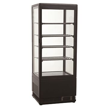 Koelvitrine Combisteel, 98L, Zwart, 43(B)x39(D)x110(H)cm, 230V/180W