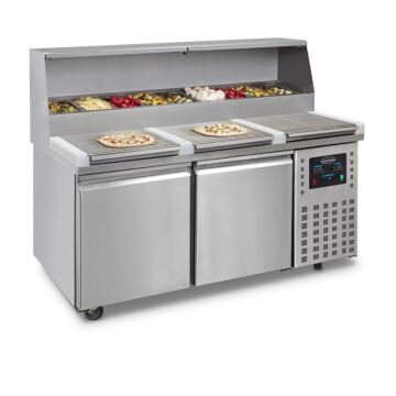 PIZZAWERKBANK COMBISTEEL, 2 DEUREN, 166(B)x83(D)x136(H)cm, 230V/300W