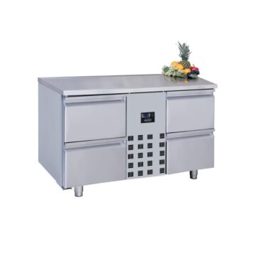 700 KOELWERKBANK COMBISTEEL, 4 LADEN MONOBLOCK, 130(B)x70(D)x85(H)cm, 230V/120W