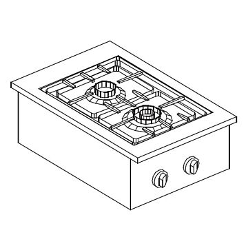 GAS KOOKUNIT 2 BR. 9KW, Combisteel, 7266.0005