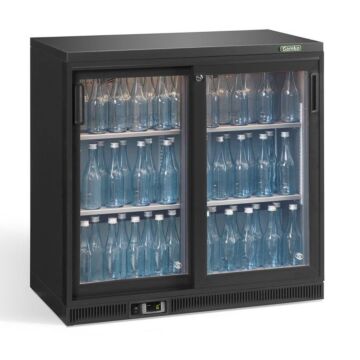 Flessenkoeling 2-Deurs, Antraciet, Gamko LG2/250G84 Maxiglass, 250L, Schuifdeuren, 900x536x850mm