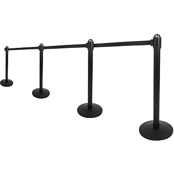 Afzetpaal+Voet Securit, aluminium, Zwart met Zwart band, 11 kg Heavy Duty