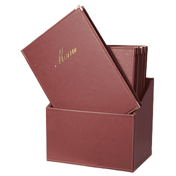 Menubox Securit A4, Classic, Bordeaux rood, incl 20 menukaarten