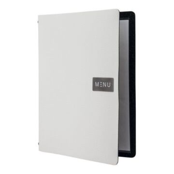 Menumap leder Raw Securit, A4, Wit