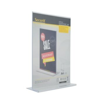 Menukaarthouder Acryl, Transparant A4, T-split Securit