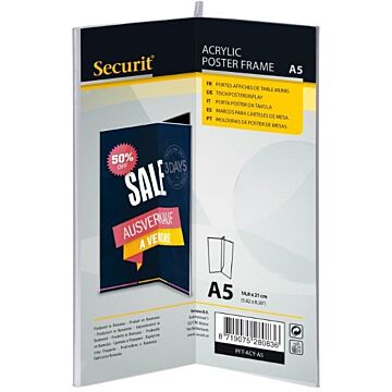 Menukaarthouder Acryl, Transparant A5, Y-vorm Securit