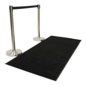 Rode loper tapijt, Zwart, Securit, 200x90cm weerbestendig