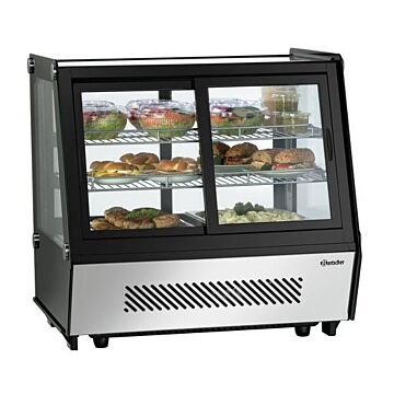 Koelvitrine Bartscher, 2 roosters, zwart, 120L, 71(b)x69(h)x57(d), 230V/160W