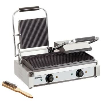 Contactgrill Bartscher, dubbel, geribbeld/geribbeld,   57(b)x21(h)x40(d), 230V/3600W