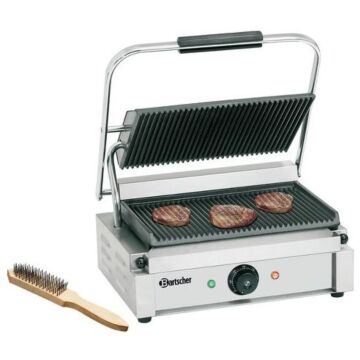 Contactgrill Bartscher, enkel, geribbeld/geribbeld,   41(b)x20(h)x37(d), 230V/2200W