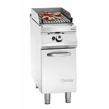 Lavasteengrill Bartscher gas, CNS, PO, staand, 40(b)x90(h)x90(d), 12kW