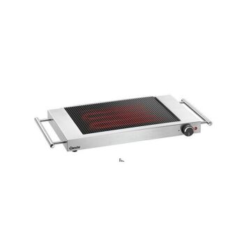 Grillplaat Bartscher, keramisch, geribbeld, vetopvang, 1/1GN, 64(b)x63(h)x37(d), 230V/ 1.2kW