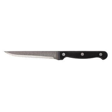 Steakmes zwart handvat 22 cm, doos van 12 stuks