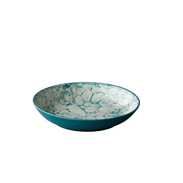 Diep bord Bubble turquoise  21 cm, doos van 6 stuks