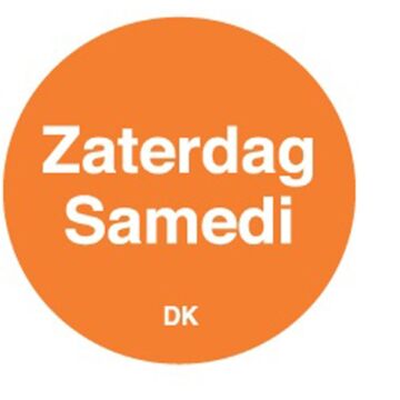 Permanente sticker zaterdag 19 mm 1000/rol