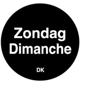 Permanente sticker zondag 19 mm 1000/rol