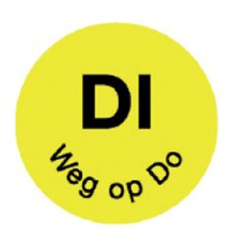 Perm. sticker 'di weg op do' 19 mm 1000/rol