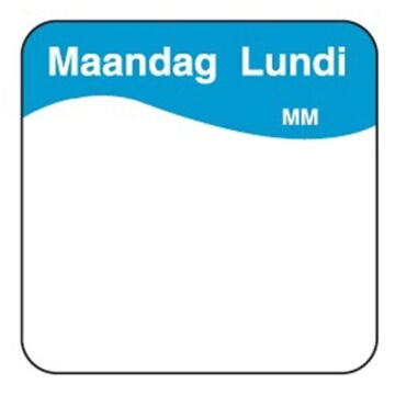 Makk. verwijderbare sticker maandag 25 mm 1000/rol