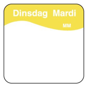 Makk. verwijderbare sticker dinsdag 25 mm 1000/rol