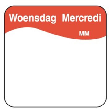 Makk. verwijderb. sticker woensdag 25 mm 1000/rol