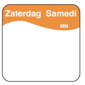 Makk. verwijderb. sticker zaterdag 25 mm 1000/rol