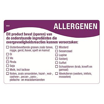 Multi allergenensticker makk. verwijderb. 500/rol